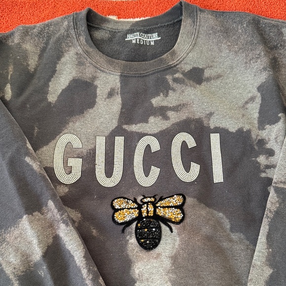 Gucci Tie-Dye Black and Gray Crewneck Sweater - Picture 2 of 2